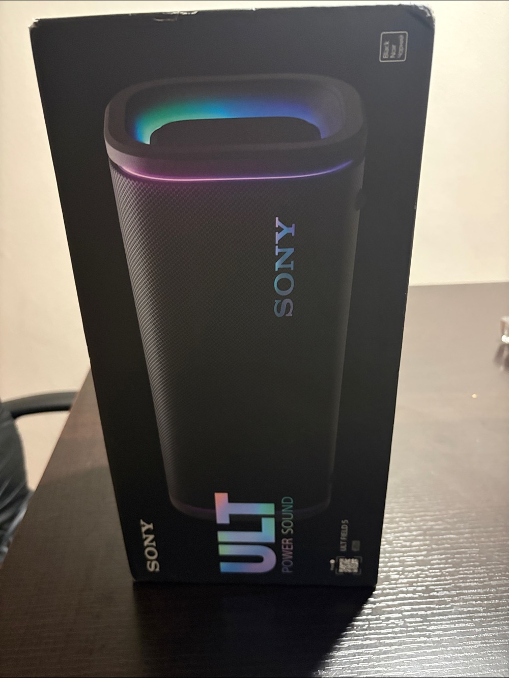 Sony Black Portable Bluetooth Speaker with Rainbow LED Accents